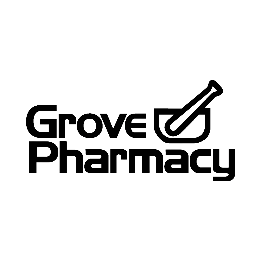 Grove Pharmacy logo with a mortar and pestle